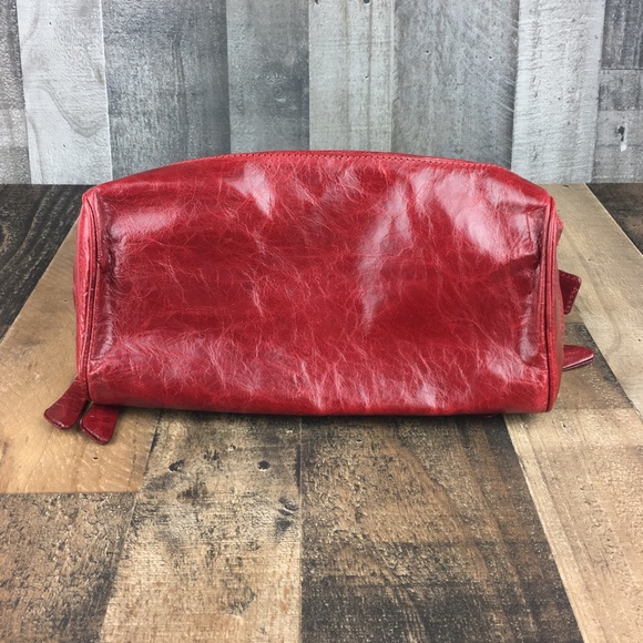 Nicoli Italian Leather Red Buckle Bag Purse - Picture 11 of 15